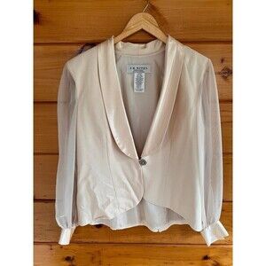 VTG J.R. NITES By CALIENDO Petites Sheer Sleeve Jacket 14